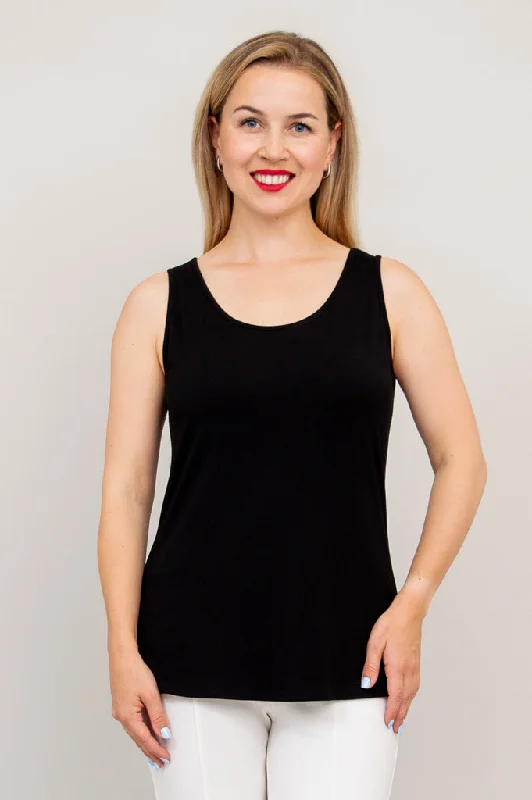 Perfect Tailoring Avalon Tank, Black, Bamboo.