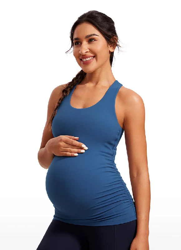 High-quality Styles Butterluxe Racerback Maternity Built in Bra Tank Ruched Sides