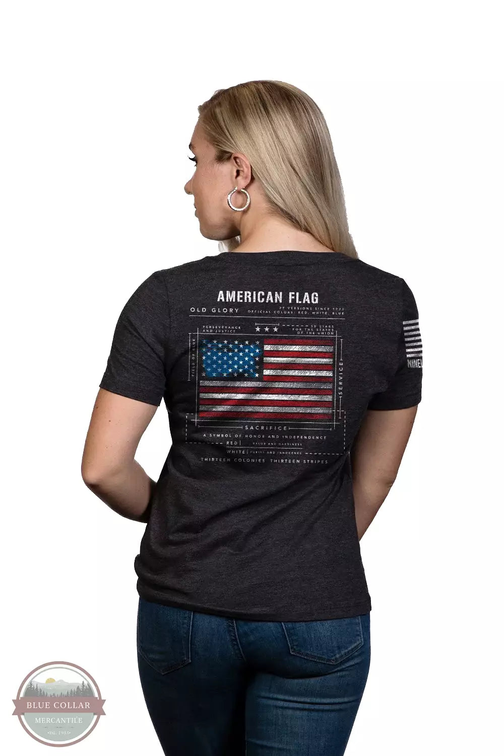 Street Vertical And Horizontal Design FLAGSCH-WRVN-HTHRDARKGREY American Flag Schematic T-Shirt