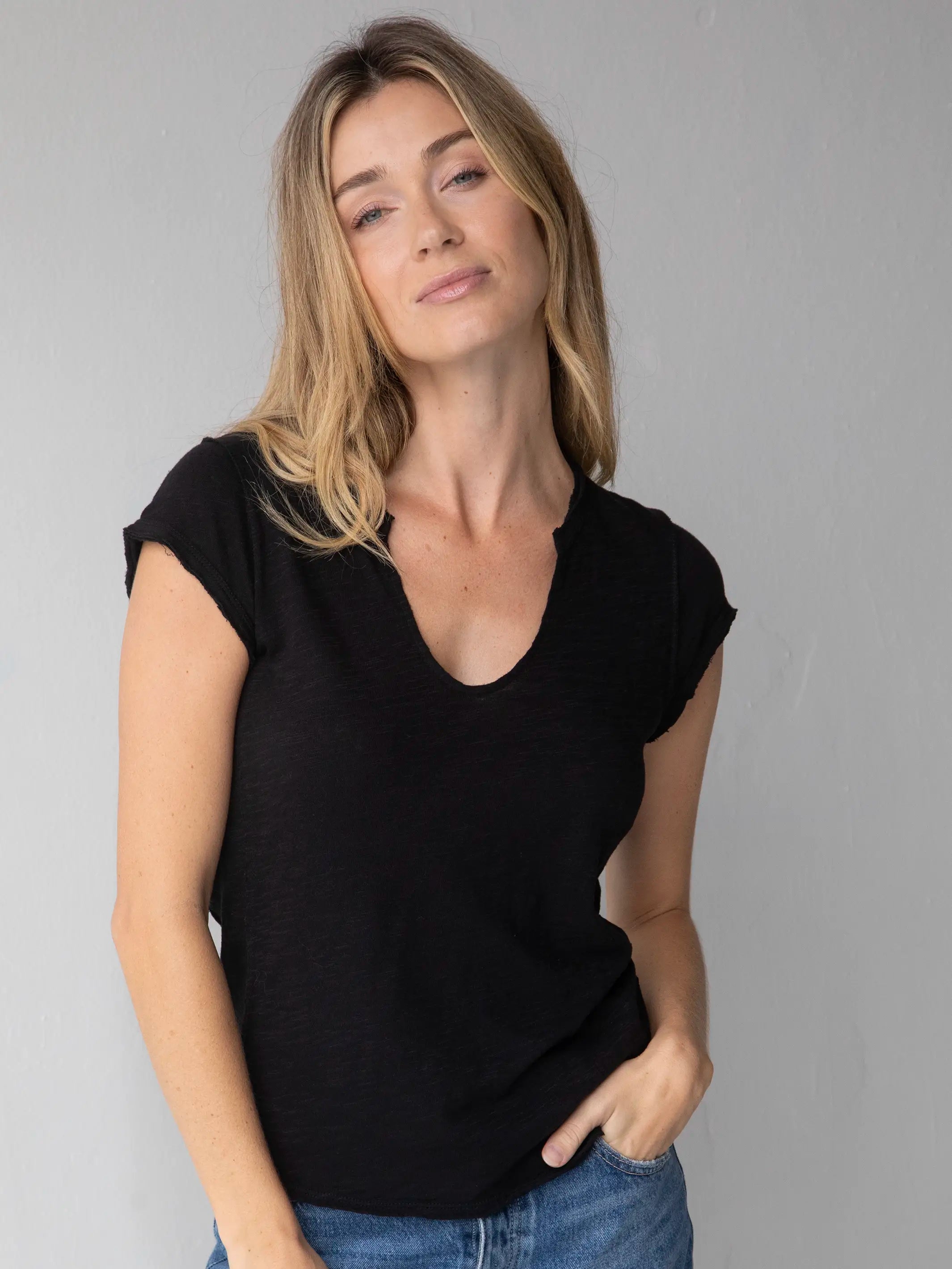 Daily Comfort Molly Cotton Tee Shirt - Black