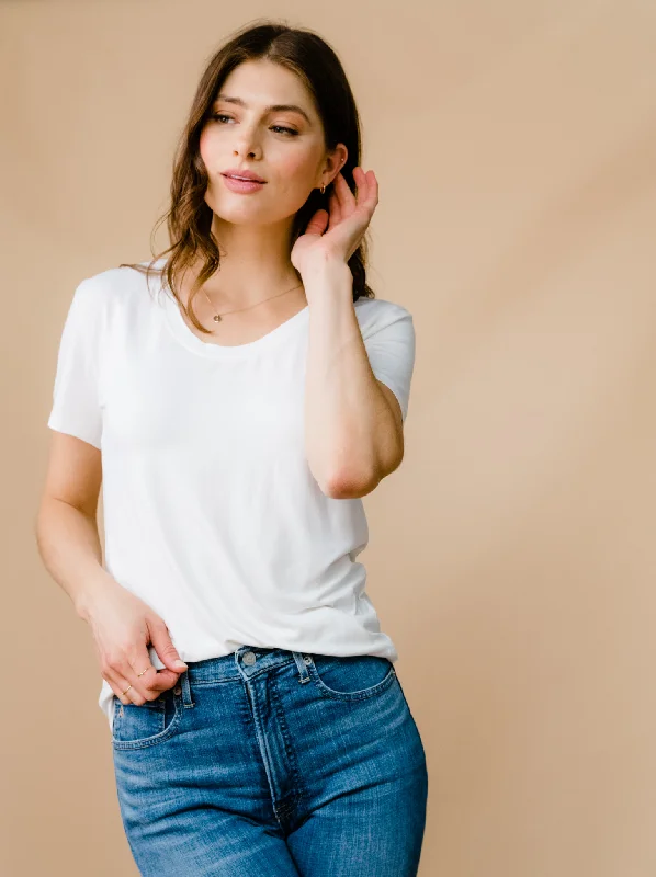 Personal Charm Mae Drapey Tee - White