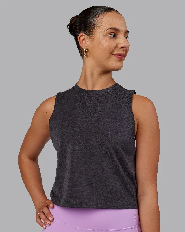 Effortless Wear Unleash Cropped Training Tank - Charcoal Marl