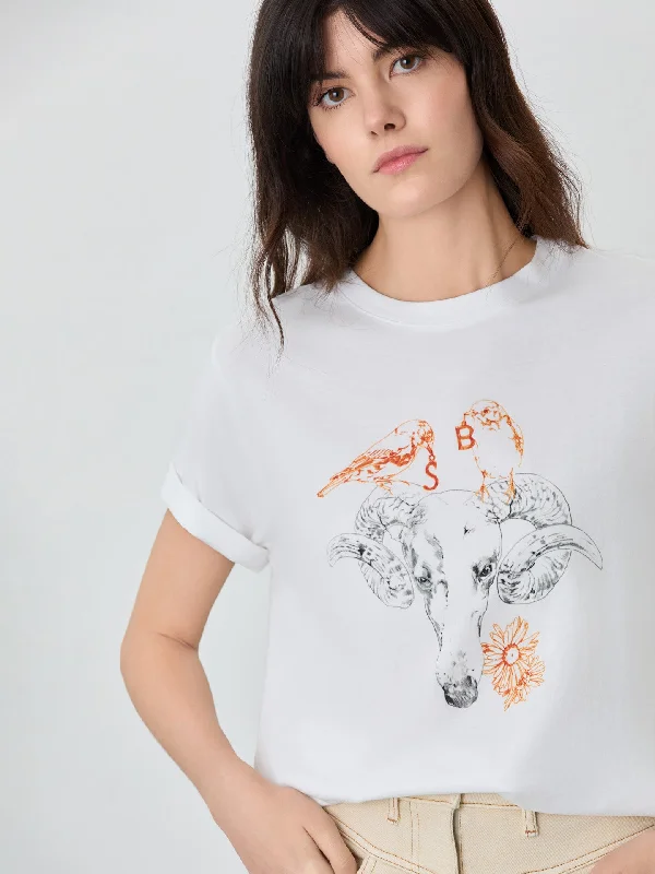Versatile Comfort Regular Fit T-shirt In Organic Cotton With Aries Sign