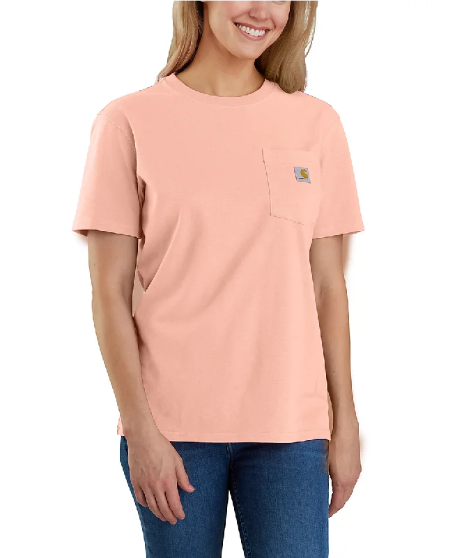 Soft Style Carhartt Women’s WK87 Short Sleeve Pocket T-Shirt - Tropical Peach