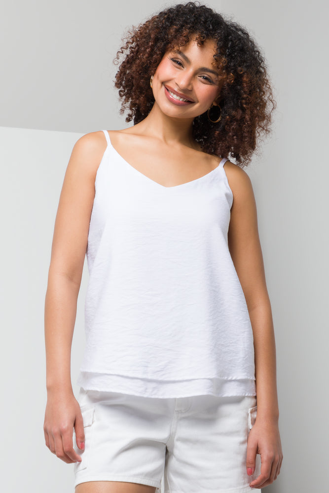 Relaxed Fashion Adjustable Cami White
