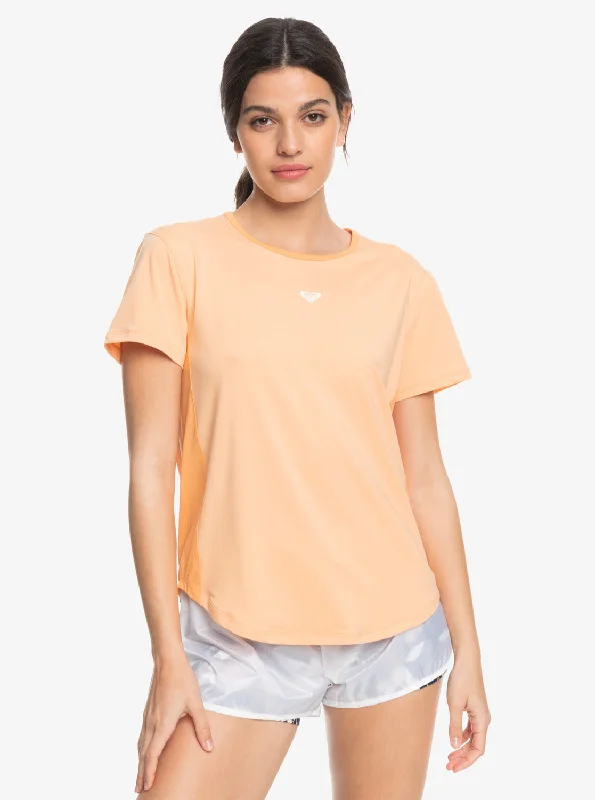 Elegant Outline Pure Pursuit Mesh T-Shirt - Peach Fuzz