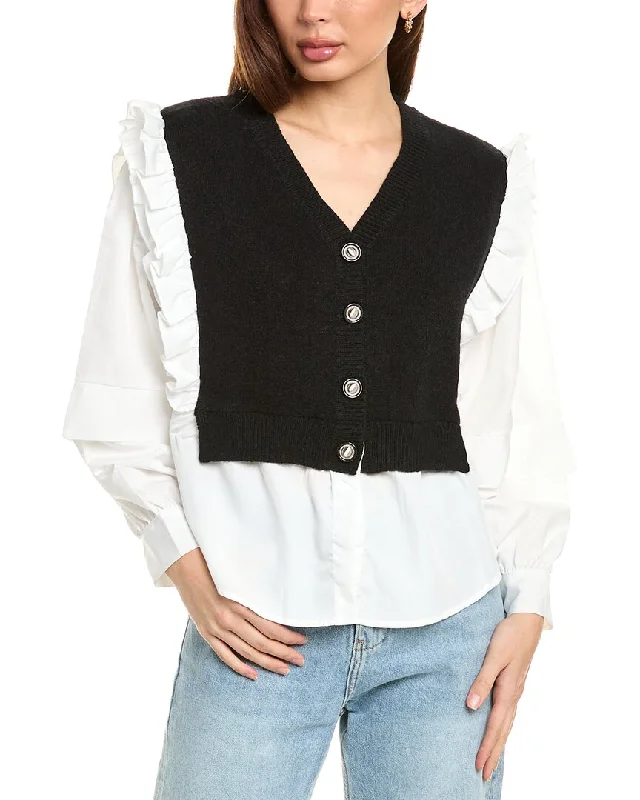 Layered Style Gracia Spliced Twofer Sweater