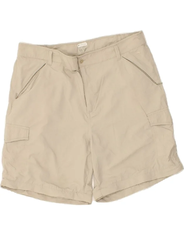 Modern Chic COLUMBIA Womens Regular Cargo Shorts UK 16 Large W34  Grey Nylon