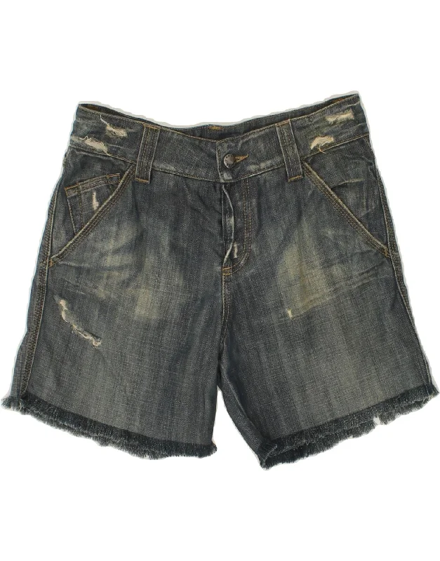 New Design GAS Womens Distressed Denim Shorts W25 XS Blue Cotton