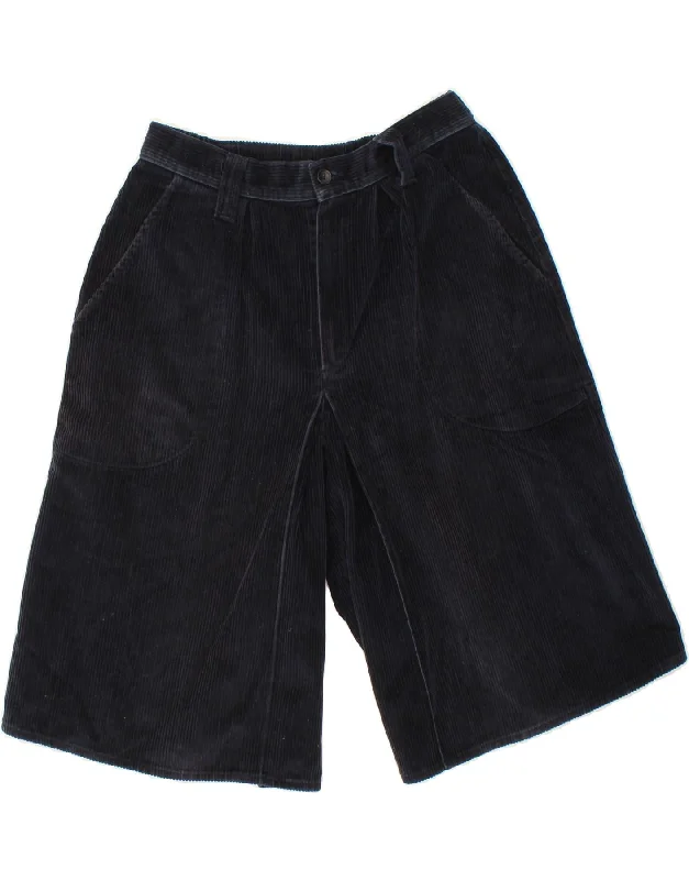 Cozy Vibes VINTAGE Womens Corduroy Shorts IT 42 Medium W28  Navy Blue Cotton