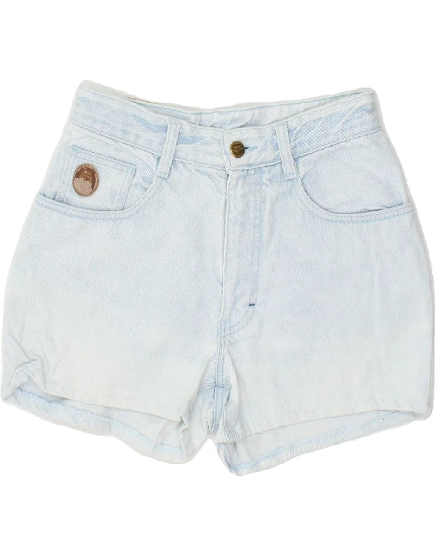 Floral Prints TRUSSARDI Womens Denim Shorts W29 Medium  Blue Cotton