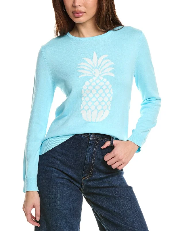 Spiritual Vitality Hannah Rose Pineapple Intarsia Cashmere-Blend Sweater