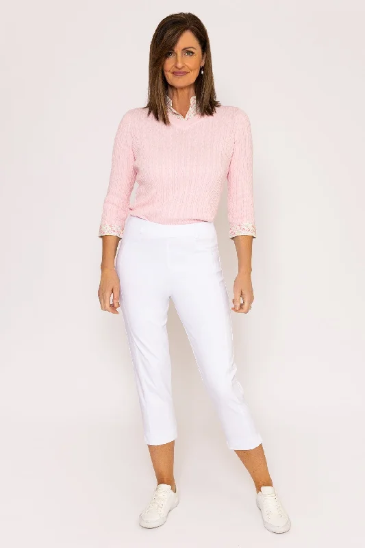 High Street Series Bengaline Cropped Trousers in White