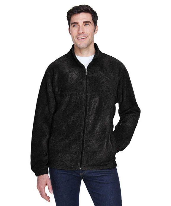 Unique Prints M990T - Harriton Mens Tall Full-Zip Fleece Sweater | Black