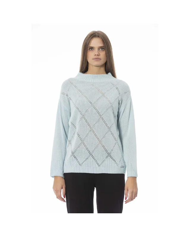 Street Fashion Baldinini Trend Women's Light Blue Wool Sweater - S