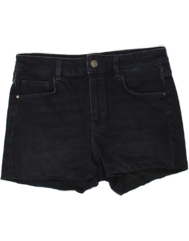 Layered Style MASSIMO DUTTI Womens Mid Rise Denim Shorts EU 38 Small W30  Navy Blue