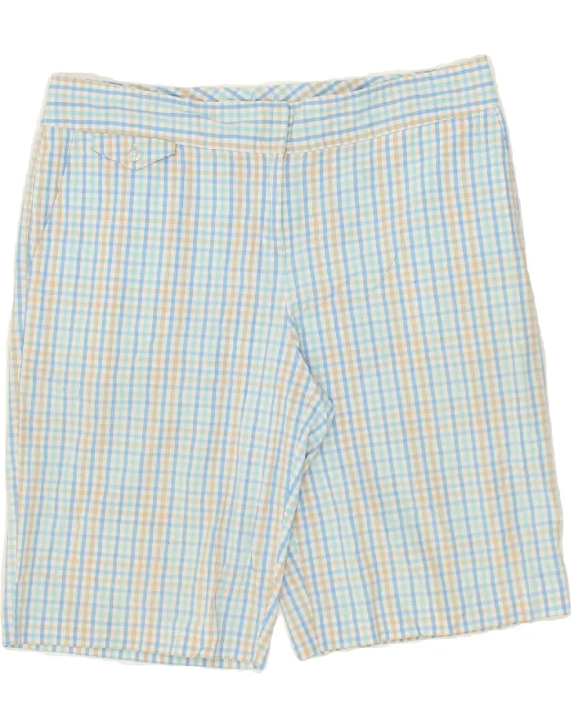 Sports Style IZOD Womens Golf Chino Shorts US 12 Large W36 Blue Check Cotton