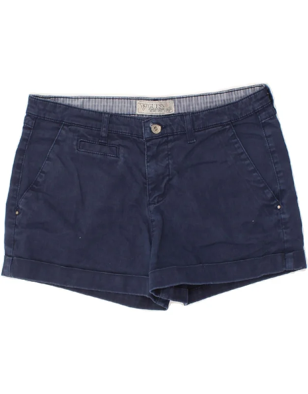 Easy Style GUESS Womens Chino Shorts W28 Medium Navy Blue Cotton