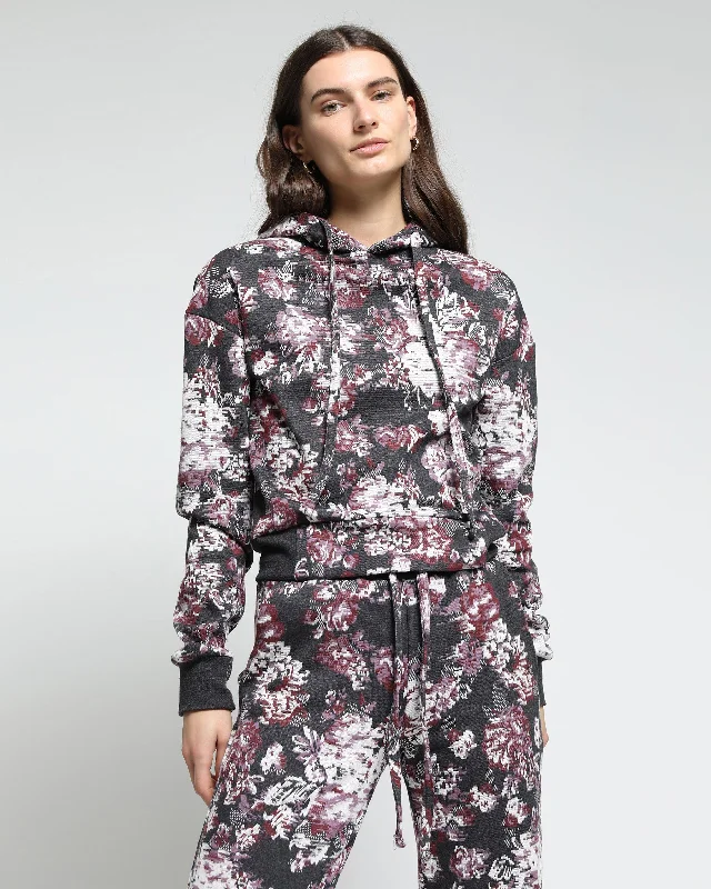 Fashion Innovation Women's Floral Glitch Hyper Reality Knit Hoodie (FINAL SALE)