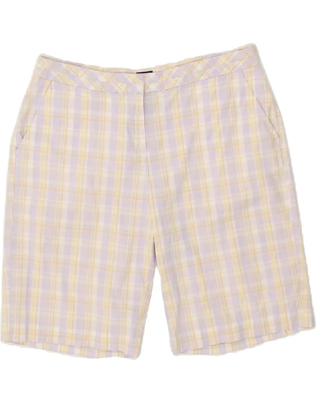 Double-sided Wear IZOD Womens Chino Shorts US 12 Large W34  Purple Check Cotton