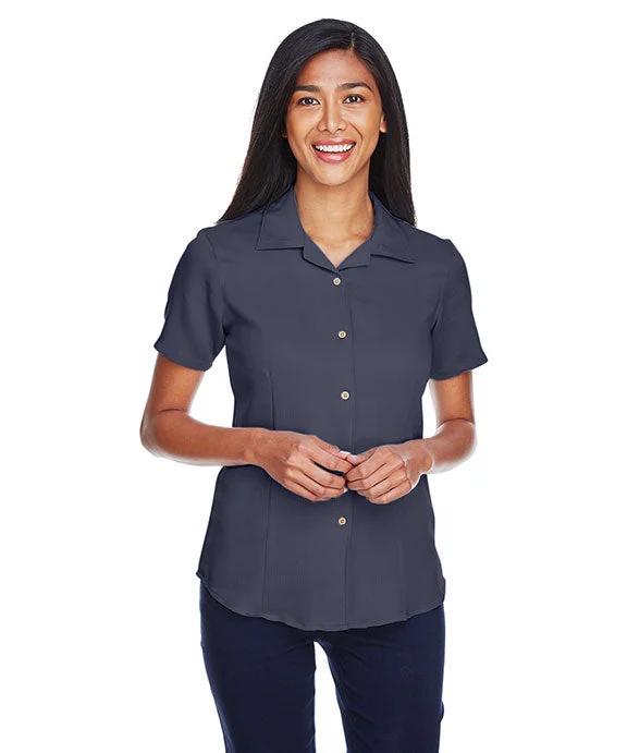 Single item design M570W - Harriton Ladies Bahama Cord Camp Shirt | Navy