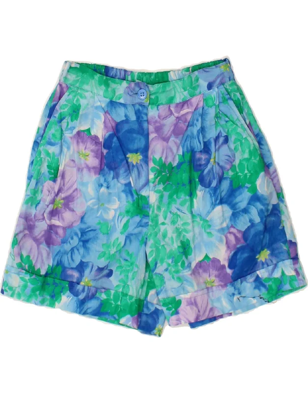 Wearable At Home Or Out VINTAGE Womens High Waist Casual Shorts Large W30 Multicoloured Floral Wearable At Home Or Out VINTAGE Womens High Waist Casual Shorts Large W30 Multicoloured Floral