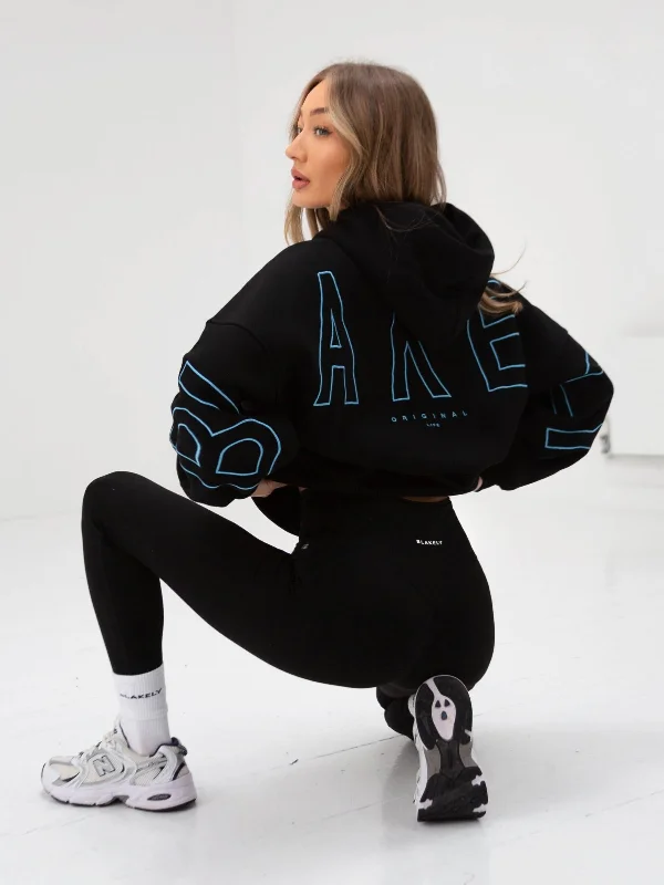Simple And Comfortable Embroidered Isabel Oversized Hoodie - Electric Blue