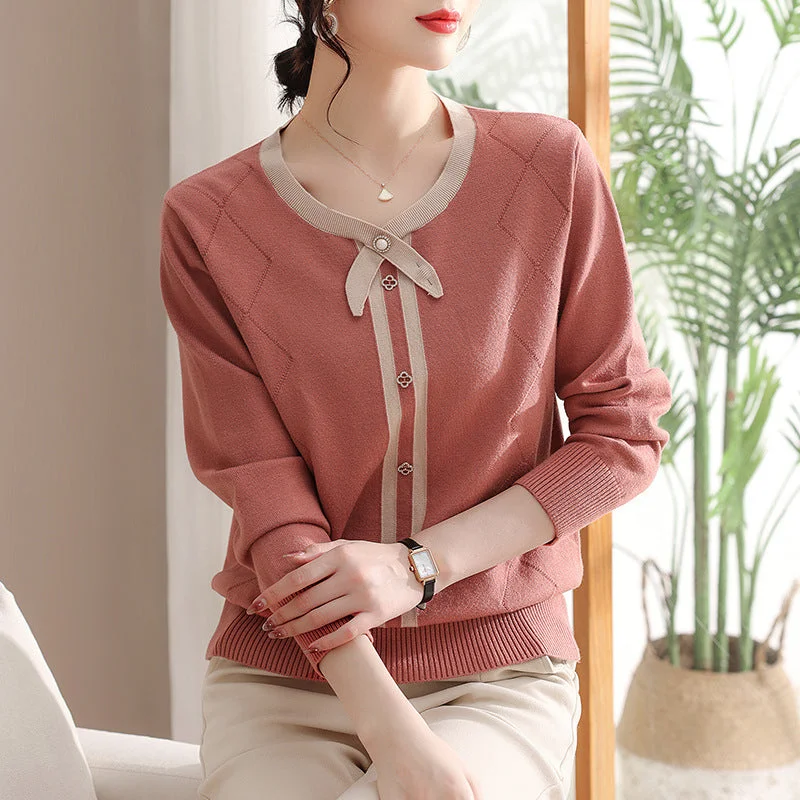 Relaxed Wear Temperament Knitted Shirt Spring And Autumn Sweater