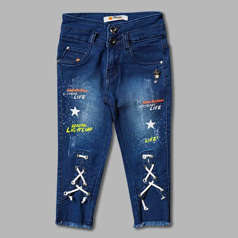 Personalized print High Waist Jeans for Girls and Kids