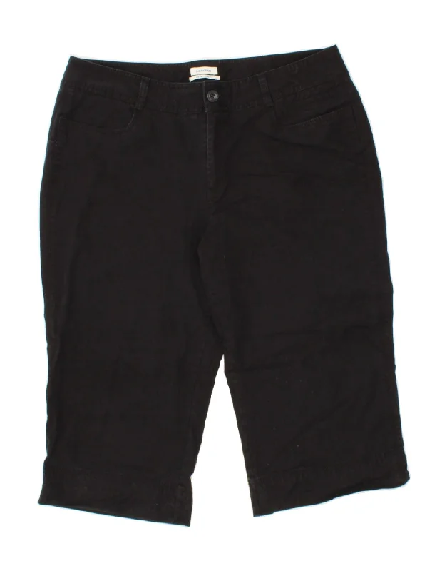 Relaxed Wear DOCKERS Womens Curvy Mid Rise Bermuda Shorts US 14 XL W36  Black Cotton
