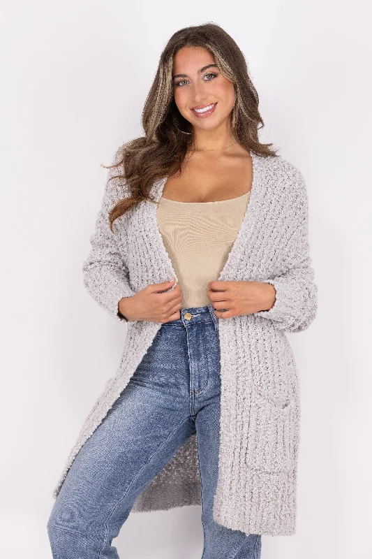 Soft Fashion Made For Style Women's Popcorn Knit Open Front Cardigan
