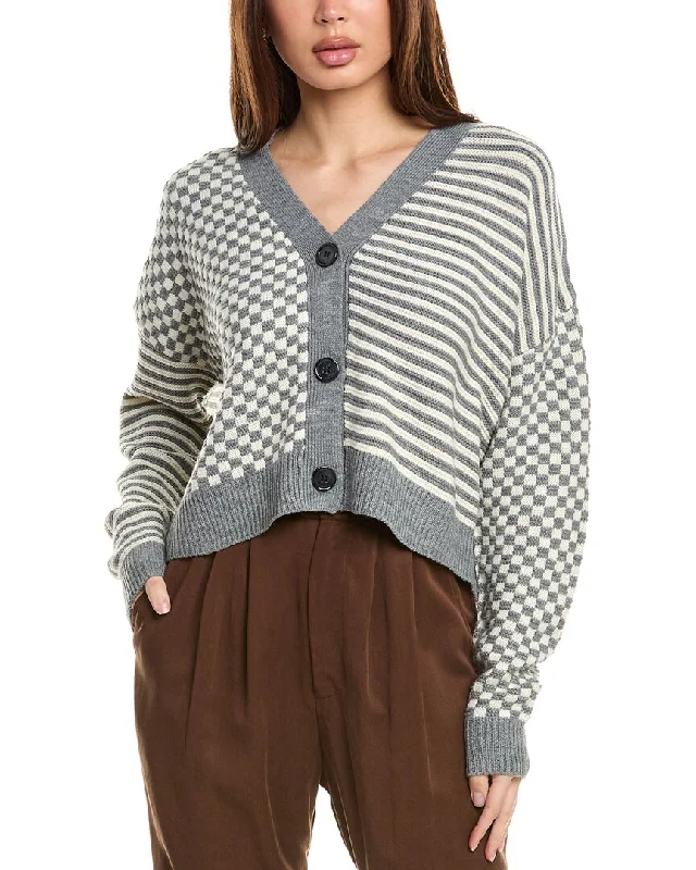 Goddess Outfit Labiz Dropped-Shoulder Wool-Blend Cardigan