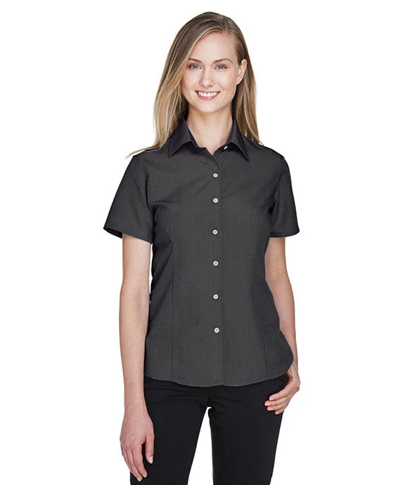 Fashion Elements M560W - Harriton Ladies Barbados Textured Camp Shirt | Black