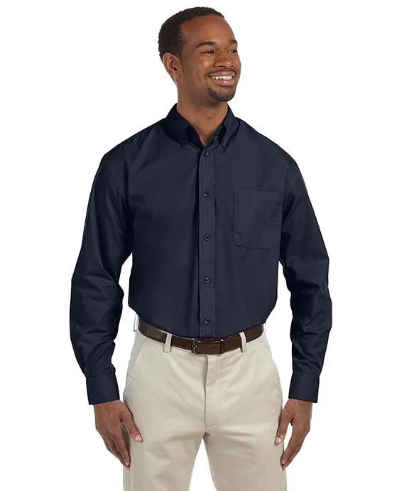 Stretch Design M510 - Harriton Mens Essential Poplin Shirt | Navy