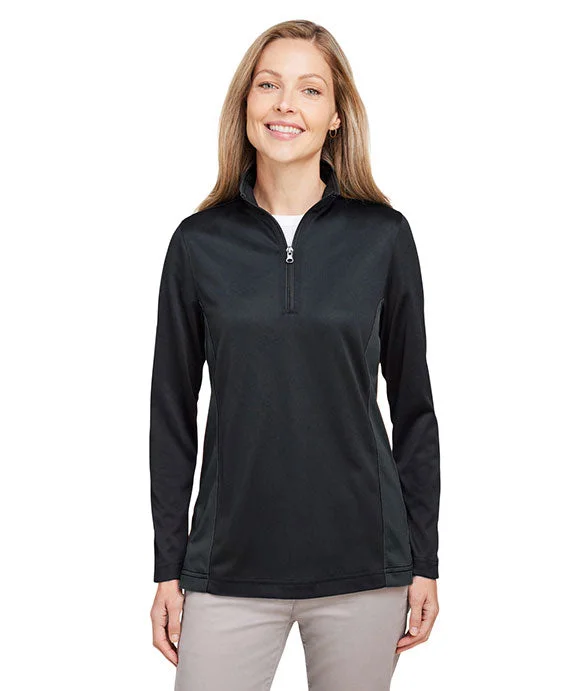 Creative Prints M786W - Harriton Ladies Flash Snag Protection Plus IL Colorblock Quarter-Zip | Black/Dark Charcoal Creative Prints M786W - Harriton Ladies Flash Snag Protection Plus IL Colorblock Quarter-Zip | Black/Dark Charcoal