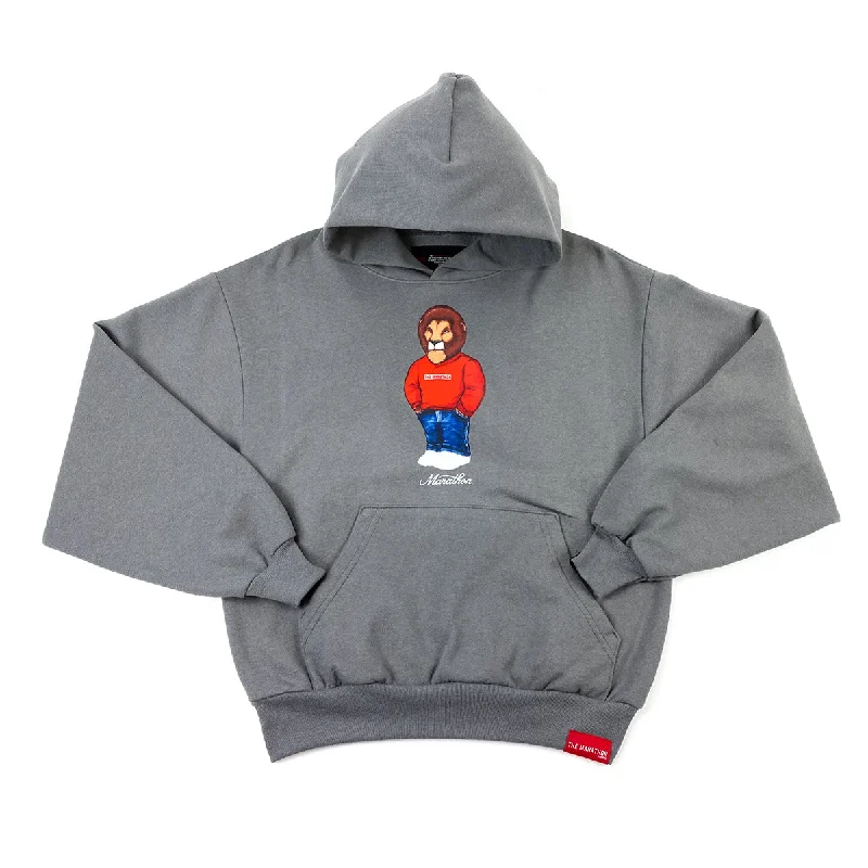 Unique Fashion Leo The Marathon Lion (Marathon Crewneck) Hoodie - Slate Grey