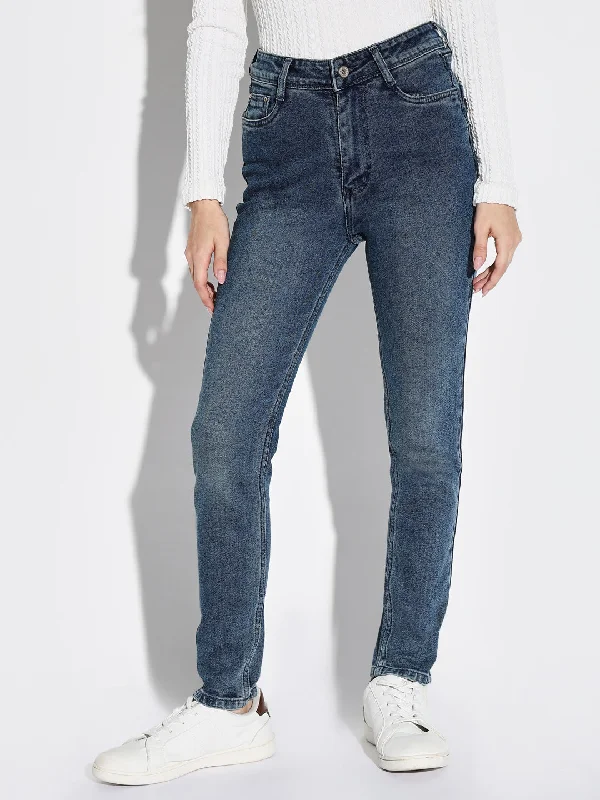 Versatile Style Women Blue Slim Fit Jeans