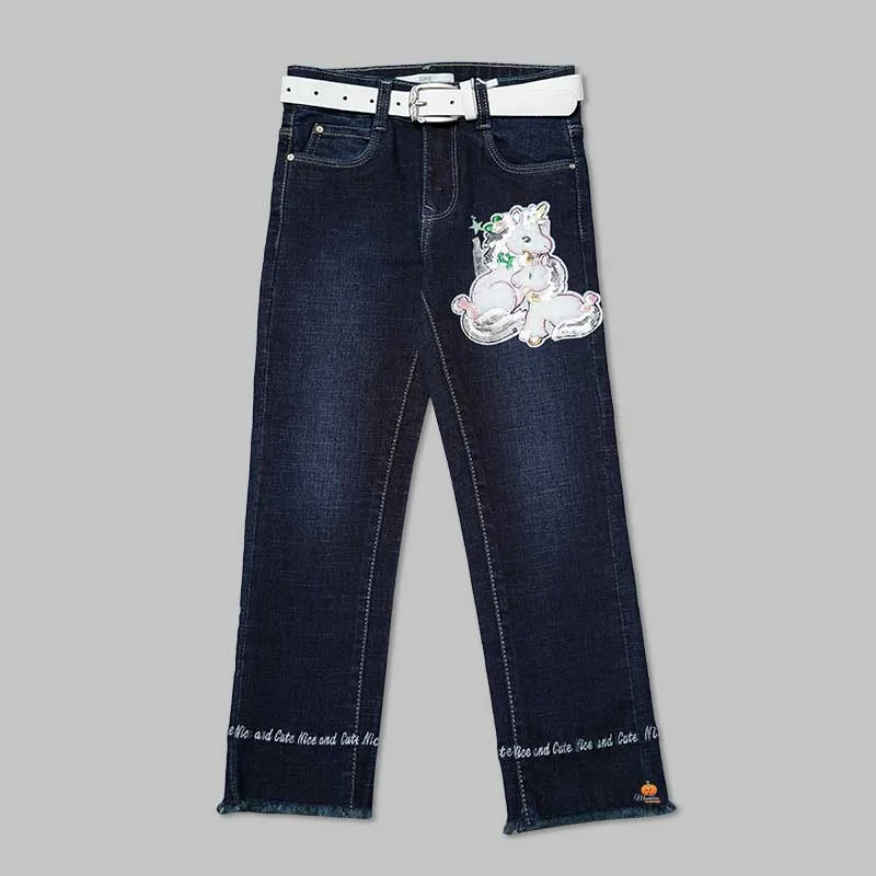 Fresh And Simple Jeans for Girls and Kids with Unicorn Design