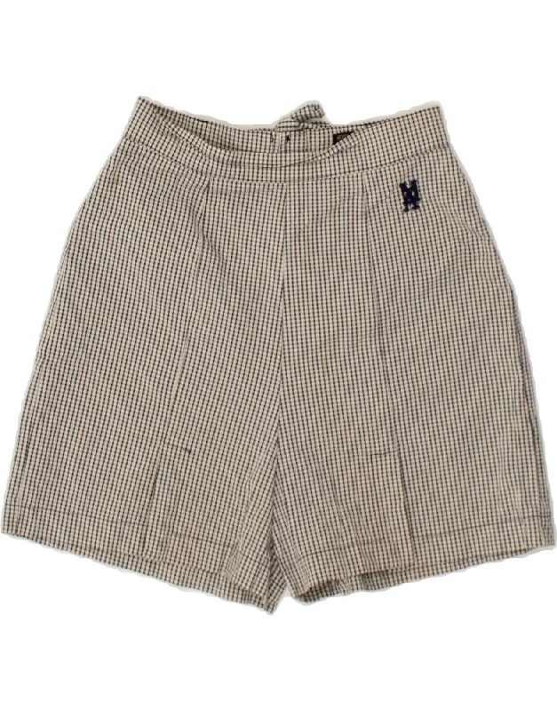 Fresh And Natural ARMATA DI MARE Womens Casual Shorts IT 40 Small W26  Grey Check Cotton