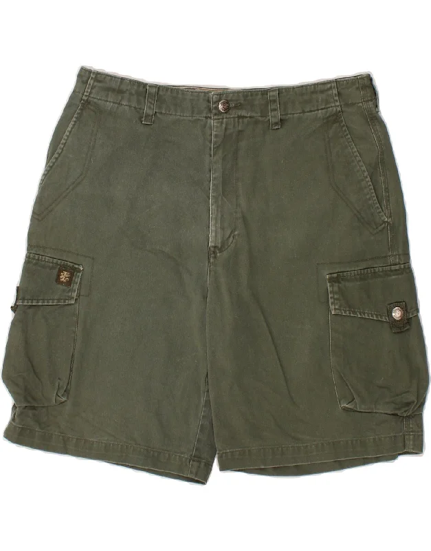 Soft Wear IZOD Womens Cargo Shorts W34 Large Green Cotton