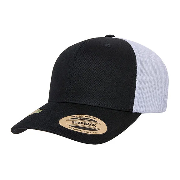 Fashionable Ease 6606RT - Yupoong Classics® Recycled Mesh Retro Trucker Cap | Black/White Fashionable Ease 6606RT - Yupoong Classics® Recycled Mesh Retro Trucker Cap | Black/White