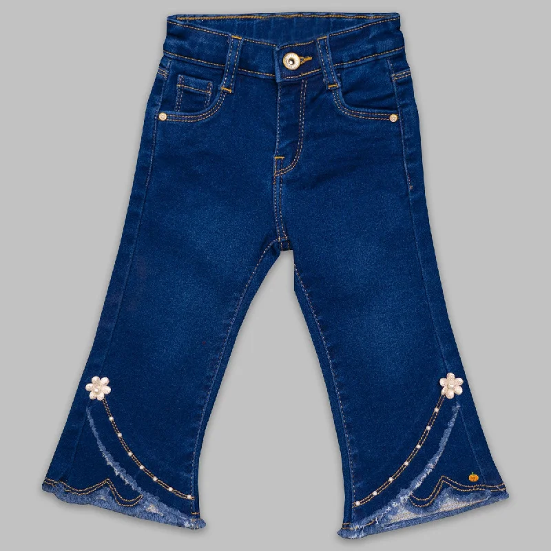 British Style High-waist Denim Jeans for Girls