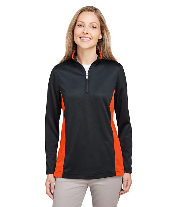 Personalized Design M786W - Harriton Ladies Flash Snag Protection Plus IL Colorblock Quarter-Zip | Black/Team Orange Personalized Design M786W - Harriton Ladies Flash Snag Protection Plus IL Colorblock Quarter-Zip | Black/Team Orange