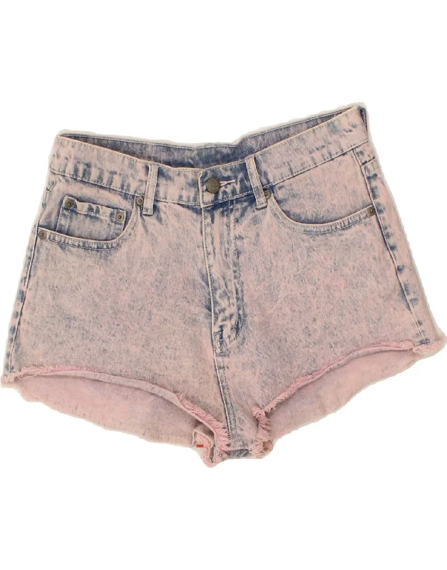 Soft Fabrics CHEAP MONDAY Womens Denim Hot Pants W31 Medium Pink Tie Dye Cotton