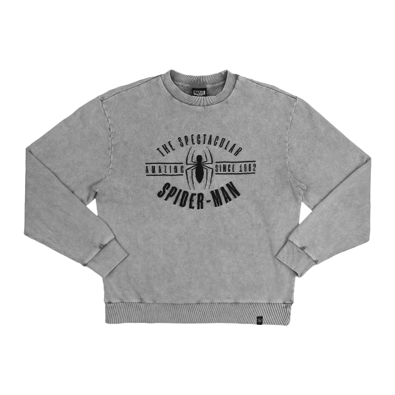 Stunning Fashion The Spectacular Spider-Man Gray Crew Sweatshirt
