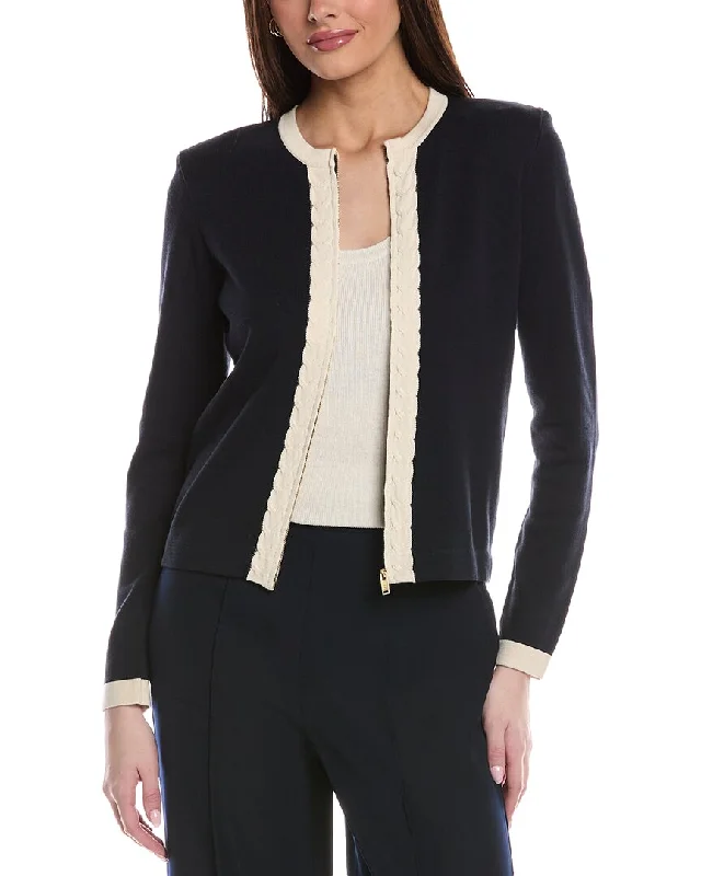 Simple Elegance St. John Intarsia Knit Cardigan