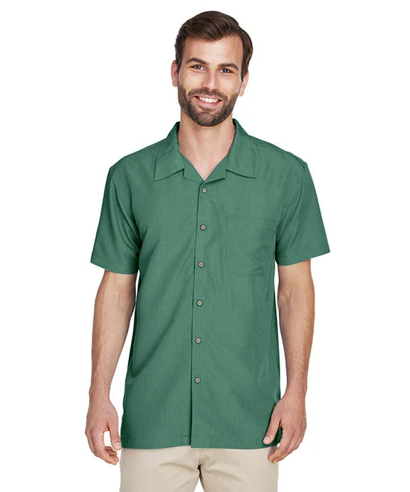 High-end Design M560 - Harriton Mens Barbados Textured Camp Shirt | Palm Green