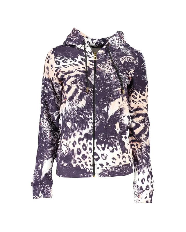 Embroidery Design Cavalli Class Women's Pink Cotton Sweater - XS