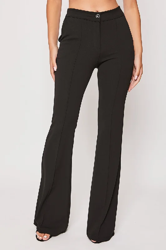 Personalized Outfit Tanya - Black Tailored Bell Bottom Trousers