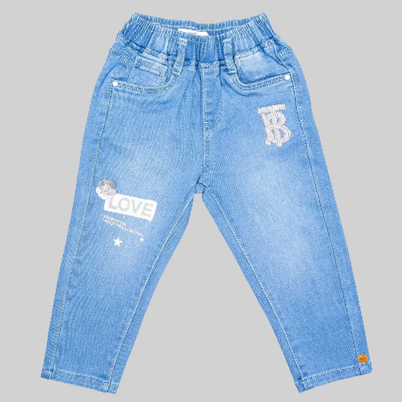 Noble And Elegant Elastic Waist Jeans for Girls